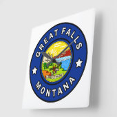 Great Falls Montana Vierkante Klok (Hoek)