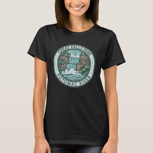 Great Falls Park Virginia Badge Vintage T-shirt (Voorkant)