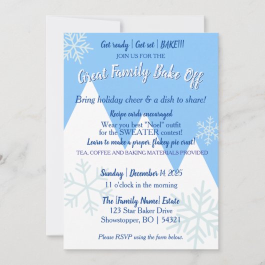 Great Family Bake Off Invitation | No border Kaart (Voorkant)
