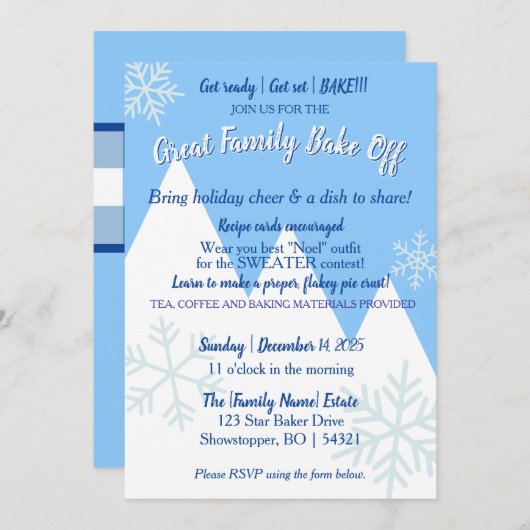 Great Family Bake Off Invitation | No border Kaart (Voorkant / Achterkant)