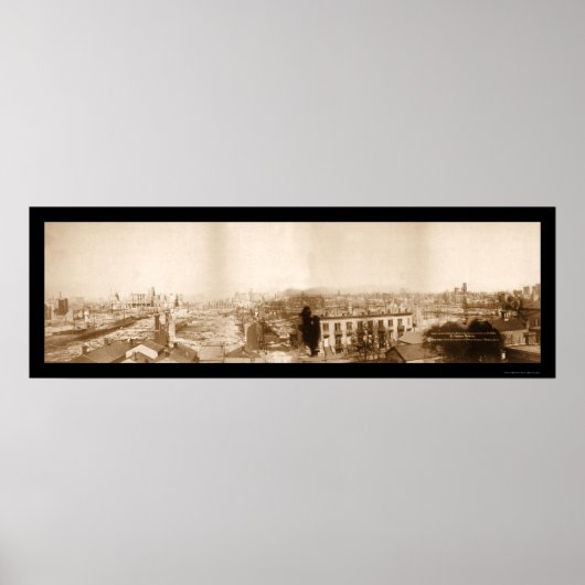 Great Fire Chicago Photo 1871 Poster (Voorkant)