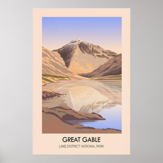 Great Gable Mountain Lake District Reisposter Poster (Voorkant)
