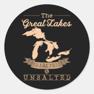 Great Gakes Shark Free unsaled Michigan Gift Ronde Sticker
