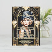 Great Gatsby 1920's flapper meisje blonde chic Kaart (Staand voorkant)