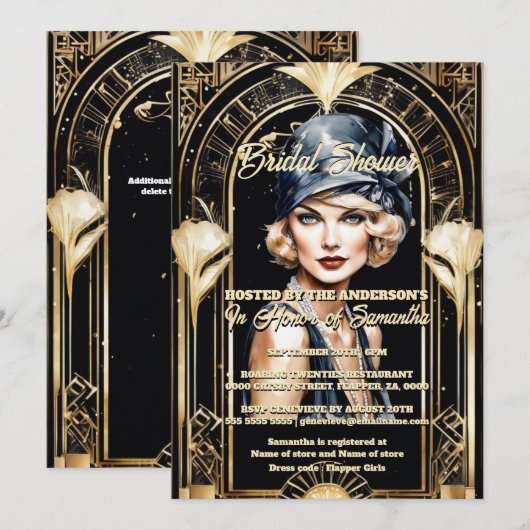 Great Gatsby 1920's flapper meisje blonde chic Kaart (Voorkant / Achterkant)