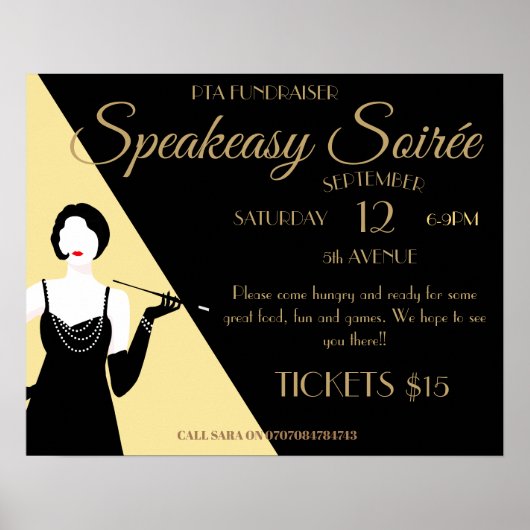 Great Gatsby 1920s Flapper Party Promo poster (Voorkant)