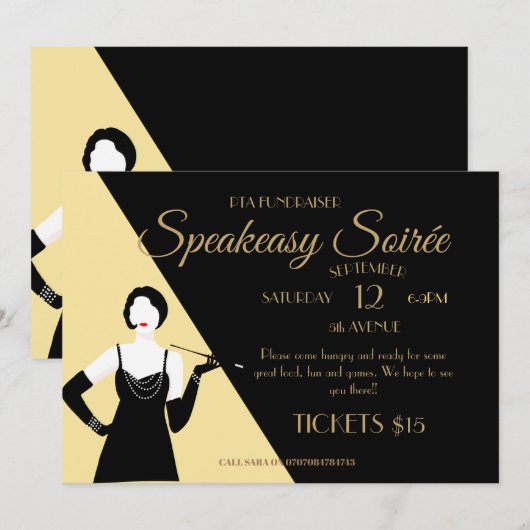 Great Gatsby 1920s Flapper Party Promo poster Kaart (Voorkant / Achterkant)