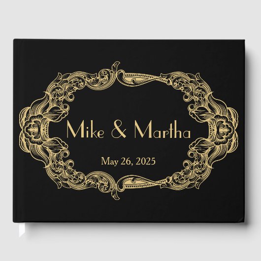 Great Gatsby Art Deco bruiloft gastenboek (Voorkant)