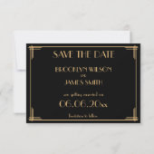 Great Gatsby Art Deco Bruiloft Het Is Er Weer Save The Date (Achterkant)
