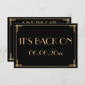 Great Gatsby Art Deco Bruiloft Het Is Er Weer Save The Date (Voorkant / Achterkant)