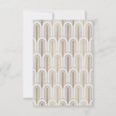 Great Gatsby Art Deco Gold White Wedding RSVP (Achterkant)