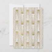 Great Gatsby Art Deco Goud Witte Verloving Feest Kaart (Achterkant)