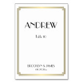Great Gatsby Art Deco Gouden Huwelijk Tafelkaarten Kaart (Achterkant)