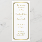 Great Gatsby Art Deco Gouden Witte Trouwprogramma' Programmakaart (Voorkant)