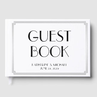 Great Gatsby Art Deco Silver Wedding Guest Book Gastenboek