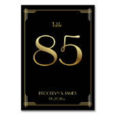 Great Gatsby Art Deco-tabel nummer 85 Gold Black Kaart (Voorkant)