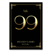 Great Gatsby Art Deco-tabel nummer 99 Gold Black Kaart (Achterkant)