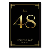 Great Gatsby Art Deco Table Number 48 Gold Black Kaart (Voorkant)