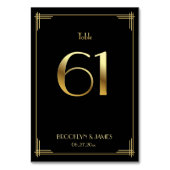 Great Gatsby Art Deco Table Number 61 Gold Black Kaart (Achterkant)