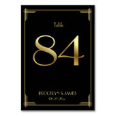 Great Gatsby Art Deco Table Number 84 Gold Black Kaart (Achterkant)
