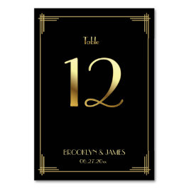Great Gatsby Art Deco Tafelnummer 12 Goud Zwart