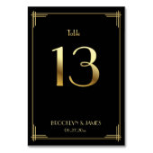 Great Gatsby Art Deco Tafelnummer 13 Goud Zwart (Achterkant)