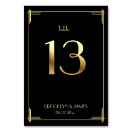 Great Gatsby Art Deco Tafelnummer 13 Goud Zwart