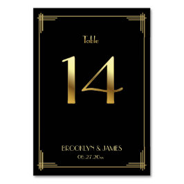 Great Gatsby Art Deco Tafelnummer 14 Goud Zwart