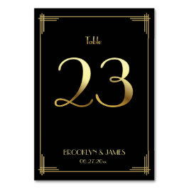 Great Gatsby Art Deco Tafelnummer 23 Goud Zwart