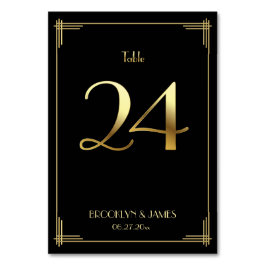 Great Gatsby Art Deco Tafelnummer 24 Goud Zwart
