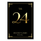 Great Gatsby Art Deco Tafelnummer 24 Goud Zwart (Achterkant)