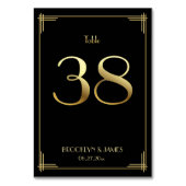 Great Gatsby Art Deco Tafelnummer 38 Goud Zwart (Achterkant)