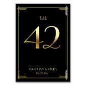 Great Gatsby Art Deco Tafelnummer 42 Goud Zwart (Voorkant)
