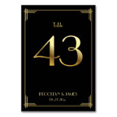 Great Gatsby Art Deco Tafelnummer 43 Goud Zwart (Voorkant)