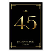 Great Gatsby Art Deco Tafelnummer 45 Goud Zwart (Voorkant)