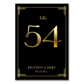 Great Gatsby Art Deco Tafelnummer 54 Goud Zwart (Achterkant)