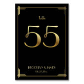 Great Gatsby Art Deco Tafelnummer 55 Goud Zwart (Achterkant)
