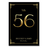 Great Gatsby Art Deco Tafelnummer 56 Goud Zwart (Achterkant)