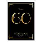 Great Gatsby Art Deco Tafelnummer 60 Goud Zwart (Achterkant)