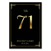 Great Gatsby Art Deco Tafelnummer 71 Goud Zwart (Voorkant)