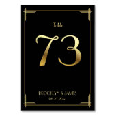 Great Gatsby Art Deco Tafelnummer 73 Goud Zwart (Voorkant)