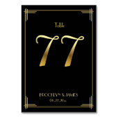 Great Gatsby Art Deco Tafelnummer 77 Goud Zwart (Voorkant)