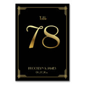 Great Gatsby Art Deco Tafelnummer 78 Goud Zwart (Achterkant)