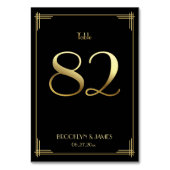Great Gatsby Art Deco Tafelnummer 82 Goud Zwart (Voorkant)