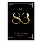 Great Gatsby Art Deco Tafelnummer 83 Goud Zwart (Voorkant)