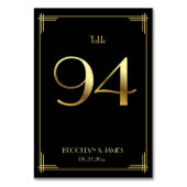Great Gatsby Art Deco Tafelnummer 94 Goud Zwart (Achterkant)