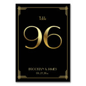 Great Gatsby Art Deco Tafelnummer 96 Goud Zwart (Achterkant)