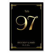 Great Gatsby Art Deco Tafelnummer 97 Goud Zwart (Achterkant)