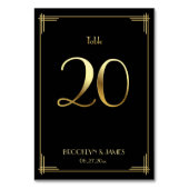 Great Gatsby Art Deco Tafelnummer Goud 20 (Voorkant)