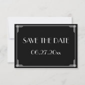 Great Gatsby Art Deco Trouwkaart Save The Date Kaa (Voorkant)